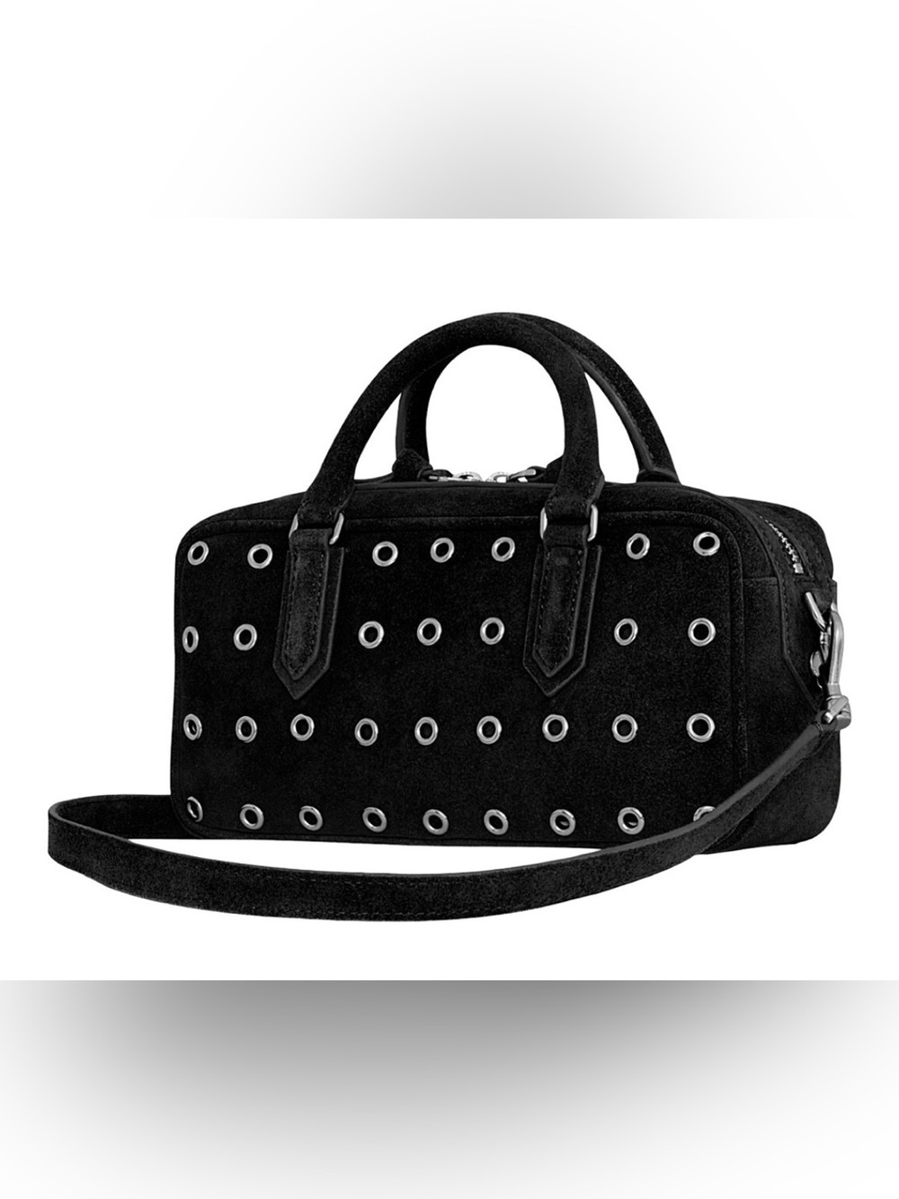 Rebecca Minkoff Black Suede Grommet Satchel